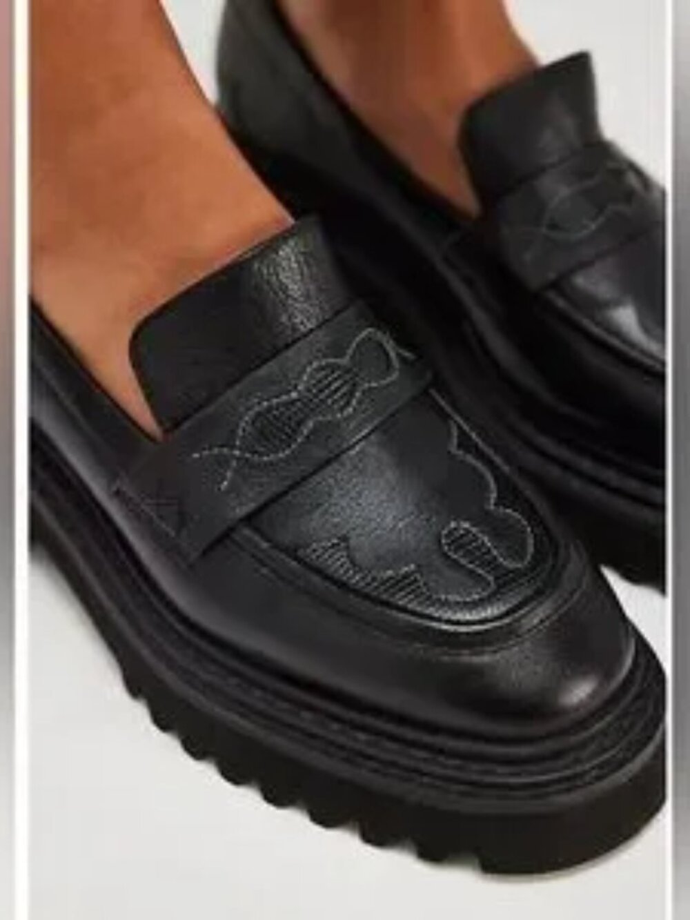 NWOT / No Box Free People Darci Platform Loafers Black Sz 10